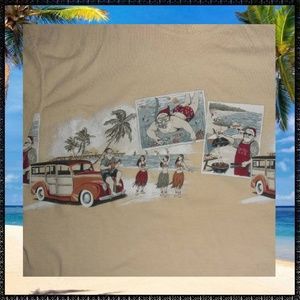 CHRISTMAS T Shirt M Palms TROPICAL SANTA Scuba BBQ